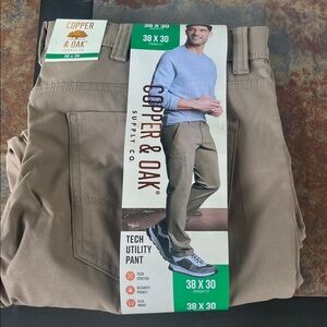Copper & Oak Performance Cargo Utility Pants - Khaki 38 x 30 NWT